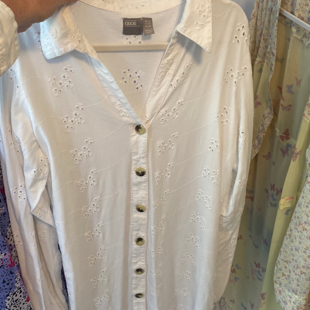 Eyelet Boho Collard Summer Dress